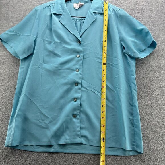 HOOPER ASSOCIATES - Vintage Women's Short Sleeve Button up Blouse Size 14 (A28) - Picture 3 of 6
